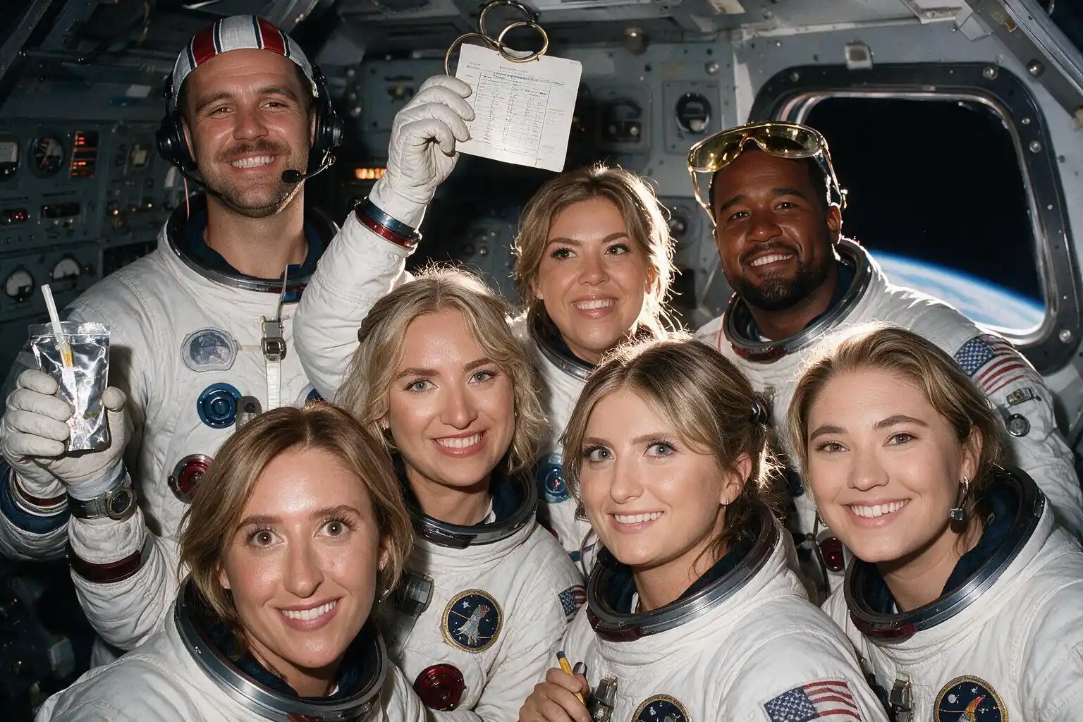 Astronautes Rétro — après transformation IA