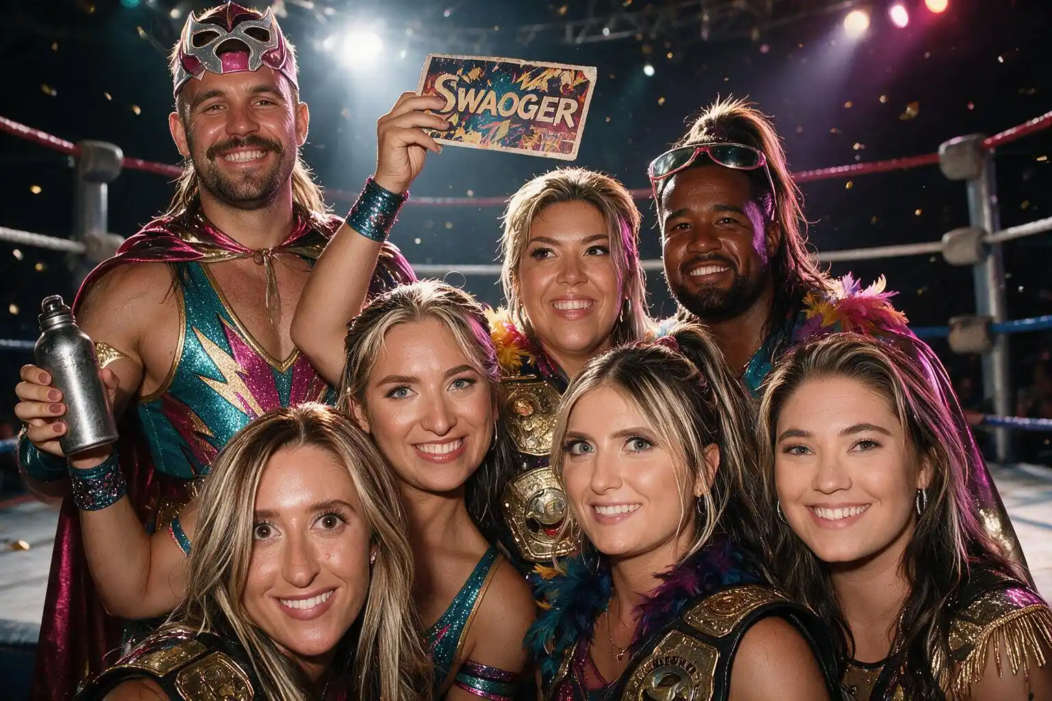 Catcheurs Lucha Libre — après transformation IA